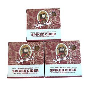 Dr. Squatch Spiked Cider Pear Extract Bar Soap 3 Pack Limited Edition Zero Grit
